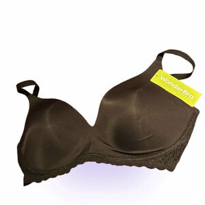 Wonder Brac Natural Lift push up bra with lace trim black Sz 38  DD